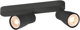 SLV PURI 2.0 Dome, Wand- und Deckenaufbauleuchte, asymmetrisch, 2 x max. 6W GU10, schwarz - Wand- und Deckenleuchten