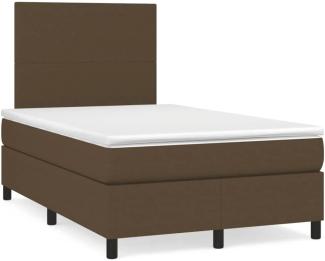 Boxspringbett mit Matratze Dunkelbraun 120x190 cm Stoff (Farbe: Braun)