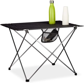 Relaxdays Campingtisch klappbar mit Tasche leicht Outdoor Klapptisch Camping HBT 51 x 735 x 545 cm Aluminium schwarz