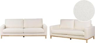 5-Sitzer Sofa Set Bouclé weiß hellbraun SIGGARD