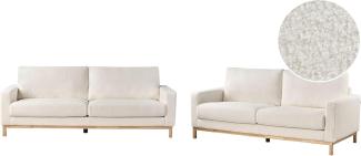 5-Sitzer Sofa Set Bouclé weiß hellbraun SIGGARD