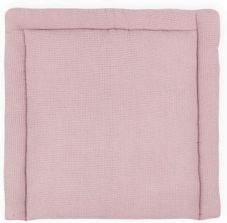 KraftKids Wickelauflage in Waffel Piqué rosa, Wickelunterlage 78x78 cm (BxT), Wickelkissen