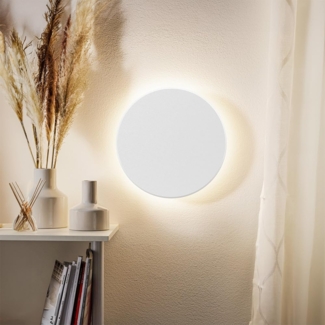 LED 12W Wandleuchte Designer Wandlicht Rund Weiß indirekte Beleuchtung IP65 3000-6500K