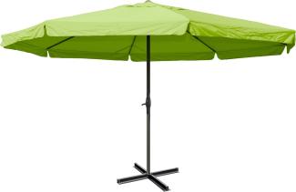 Sonnenschirm Meran Pro, Gastronomie Marktschirm mit Volant Ø 5m Polyester/Alu 28kg ~ grün ohne Ständer