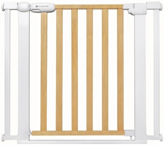 Kinderkraft Lock&Go Tür- Treppenschutzgitter 75-103 cm Holz Natur / Weiß