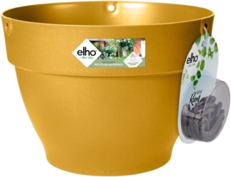 elho Vibia Campana Hängeampel 26 - Blumentopf Hängend - Pflanzentopf für Außen - Ø 26.0 x H 18.4 cm - Gelb/Honig Gelb
