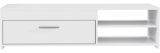 Forte LOWBOARDS TV-Schrank 120, weißer TV-Unterschrank mit 1 Tür, modernes Lowboard, Holzwerkstoff, Weiß, 120 cm breit x 31,8 cm hoch x 42,1 cm tief