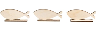Holzmotiv Fische zum Stellen, FSCMixCred, 10x4,4 cm, 12-teilig,...