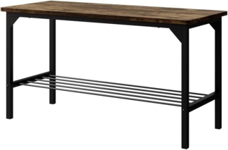 Sitzbank Fyrk Schwarz/Eiche rustikal 85 x 36 cm Vicco