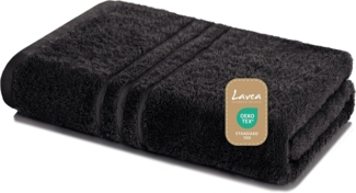 Lavea Saunatuch 80x200 cm, Frottierserie Elena, Schwarz