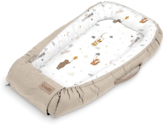 Albero Mio Multifunktionale Kuschelnest Babynest Kokon für Babys und Säuglinge 80x45 cm | Alter: 0-7 Monate | 100% Baumwollsatin | Atmungsaktives Material | Maus