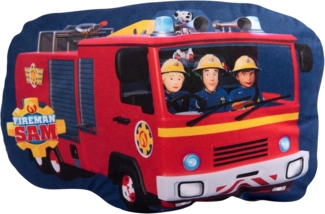 United Labels® Dekokissen Feuerwehrmann Sam - Feuerwehr Einsatzwagen - Formkissen