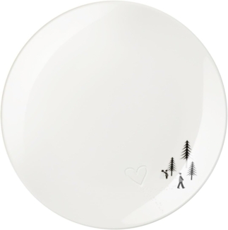 ASA SELECTION Teller Joy Snow Tracks Dessertteller Heart in the snow 20,5 cm