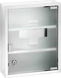 WENKO Medikamentenschrank 30 cm breit, Silber, 3 Fächer