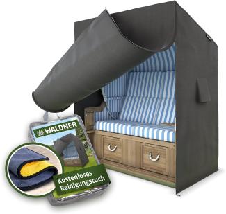 WALDNER Strandkorb Schutzhülle | Oxford 600D | Abdeckung Strandkorbhülle Abdeckhaube Abdeckplane | wasserdicht winterfest wetterfest UV-beständig atmungsaktiv | 120 x 90 x 160 B/T/H | grau anthrazit