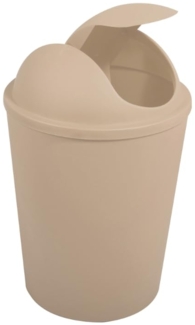 MSV Kosmetikeimer Abfalleimer Schwingdeckeleimer 5,5 Liter Kunststoff Beige