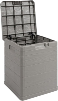 Gartentruhe, Kiste, Gartenplastikkoffer, 90 L, Vorratsbehälter, Sitzbank