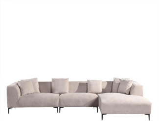 HOME DELUXE Ecksofa TORINO - 344 x 178 cm Beige Rechts