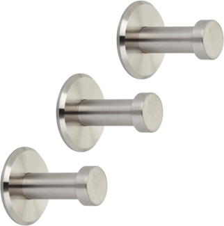 SO-TECH® Kleiderhaken Garderobenhaken TALEA Edelstahl massiv inkl. Montagematerial, (3-St), Ø 10 / 15 mm, Länge 30 mm, Gesamtlänge 33 mm