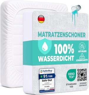 Matratzenschoner 150x200 cm 2 STK. wasserdichte Matratzenauflage Spannbettlaken Nässeschutz aus Baumwolle/Mikrofaser Inkontinenzunterlage Matratzenbezüg Atmungsaktiv für Bett und Matratze Waschbar