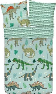 ESPiCO Bettwäsche Trendy Bedding Dinozeit Renforcé 135 x 200 + 80 x 80 cm