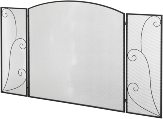 HOMCOM Kamingitter Kaminschutzgitter klappbar flexibel 3 Paneele feines (Kamingitter, 1-tlg, Kaminschirm), Funkenschutz