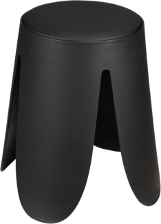 WENKO Badhocker Mod. Comiso, belastbar bis 180 kg, mit gepolsterter Sitzfläche und rutschsicheren Füßen, Ø 44,5 x 46 cm, Schwarz