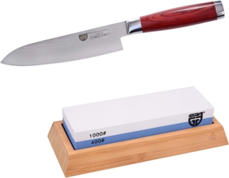 Damaszener Messer inkl. Schleifstein