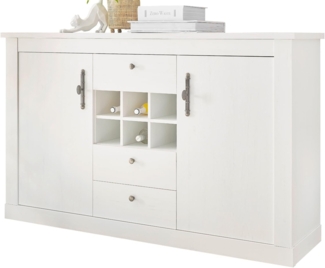 Sideboard Fiastra in weiß Pinie Landhaus 166 cm