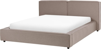 Bett mit Lattenrost LINARDS 160 x 200 cm Stoff Hellbraun