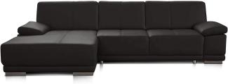 CAVADORE Bettsofa Corianne in Echtleder / Ecksofa inkl. Schlaffunktion und verstellbaren Armlehnen / 282 x 80 x 162 / Echtes Leder, braun