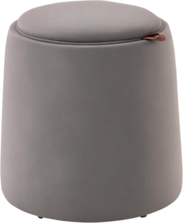 HOMCOM Sitzbank 2-in-1 Hocker in Samtoptik inklusive Stauraum und abnehmbaren Deckel (Polsterhocker, 1-St, Sitzhocker), Dunkelgrau Ø44 x 47,5 cm
