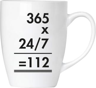 365 x 24/7 = 112 Feuerwehr - Tasse aus Keramik