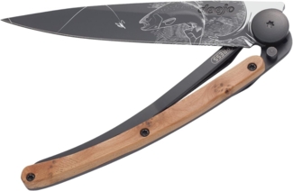 Deejo Messer 37 g Schwarz Wacholderholz Forelle