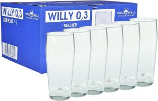 6er Set Bierglas Willibecher 0,3L geeicht Glas Biergläser Tumbler perfekt geeignet für Gastronomie