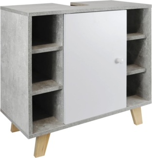 Stabilo Sanitär Waschbeckenunterschrank Waschbeckenunterschrank "Martha" marmor optikSeitenfächern 60x30x60cm mit Seitenfächern