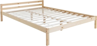 Holzbett, natur Kiefer Bett Bettgestell Massivholz, 140x200
