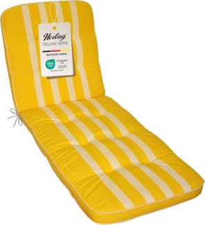 Herlag Liegenauflage Tilly, Rollliegenauflage Blockstreifen Gelb-Gestreift 200 x 65 x 9 cm