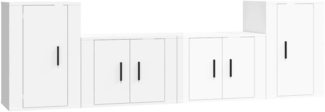 vidaXL 4-tlg. TV-Schrank-Set Hochglanz-Weiß Holzwerkstoff 3188544