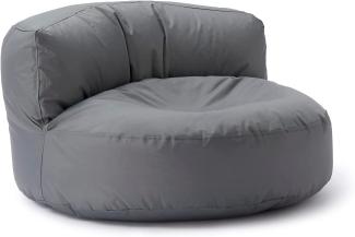 Lumaland Outdoor Sitzsack-Lounge, Rundes Sitzsack-Sofa für draußen, 320l Füllung, 90x50 cm, Grau