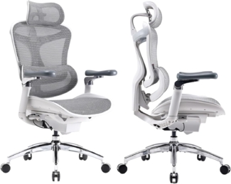 SIHOO Doro C300 Pro Ergonomischer Bürostuhl mit ultraweichen 6D-Armlehnen, dynamischer Lendenwirbelstütze, Sitztiefenverstellung und verstellbarer Rückenlehne, Schreibtischstuhl für Home Office (Weiß)