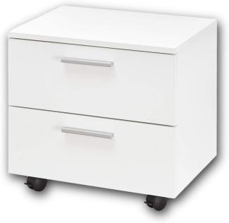 Stella Trading BIBO Praktischer Schreibtisch Rollcontainer - Stauraumerweiterung für den Computertisch in weiß - 50 x 46 x 38 cm (B/H/T)