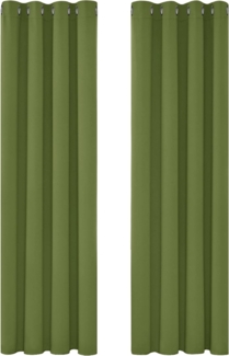 Deconovo Verdunkelungsgardine mit Ösen Gardinen Wohnzimmer Vorhang Blickdicht Dicke Thermogardine Kälteschutz warm Hitzeschutz, 280x140 cm(HöhexBreite), Apfelgrün, 2er Set