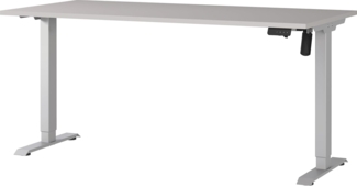 Germania Schreibtisch 8024-643, in Kaschmir/Silber, elektr. höhenverstellbar, 160 x 119 x 80 cm (BxHxT)