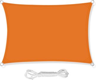 HEYOMART Sonnensegel Sonnenschutz inkl Befestigungsseile PES Polyester Wasserdicht 3x4 m Rechteck Sonnensegel mit 98% UV Schutz für Draußen, Patio, Garten Terrasse Camping, Orange