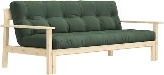 Schlafsofa UNWIND - Matratze Olive Green / Gestell Natur - Karup Design