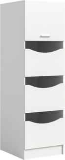 xonox. home – Wäscheschrank Free 50 x 195 x 62 cm in weiß Nachbildung – Hoher Schrank zur Wäscheaufbewahrung im Bad oder Hauswirtschaftsraum – Pflegeleichte Oberfläche & durchdachte Innenaufteilung