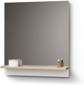 Livinity® Badezimmerspiegelschrank Timavo, Weiß/Artisan-Eiche, 60x67 cm mit Regal