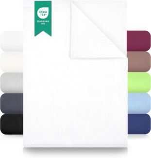 GREEN MARK Textilien Klassische Bettlaken | Betttuch | Laken | Leintuch | Haustuch 100% Baumwolle ohne Gummizug vielen Größen und Farben Größe: 180x275 cm, weiß…