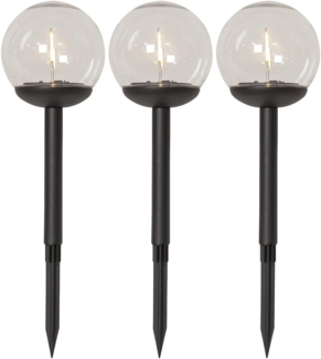 LED-Solar-Wegleuchte "Globe", 3er Set, weiß/schwarz
